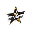 All stars sport emblem with shining letters vector template