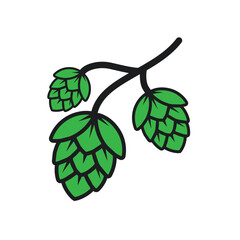 Wall Mural - illustration of a green branch hops