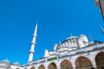 Blue Mosque or Sultanahmet Mosque. Islamic architecture background photo