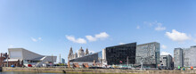 Liverpool, United Kingdom May, 16, 2023 A View Of Liverpool Skyline In England, Some Of Liverpool's Iconic Buildings