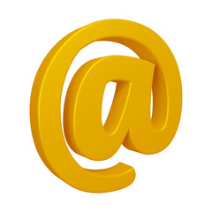 Poster - 3D golden email or at symbol design
