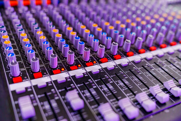 Mixing console. It is a device used to mix and control audio signals.