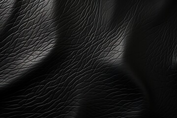 Closeup of seamless black leather texture background, surface material for fashion dark pattern