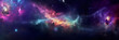 Space Nebula background in colors, generative ai