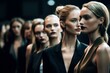 © top images - Top models at the fashion show. Background with selective focus. AI generated, human enhanced