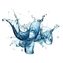 Fresh water splash over transparent background