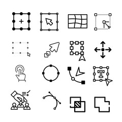 Fototapete - Icon set selection style