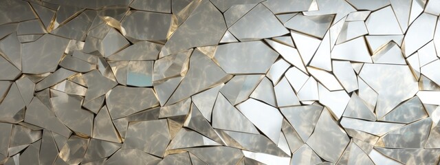 Sticker - Glistening glass shards reflect light, adding a contemporary flair to the wall texture. Generative AI