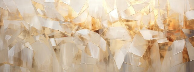 Wall Mural - Glistening glass shards reflect light, adding a contemporary flair to the wall texture. Generative AI