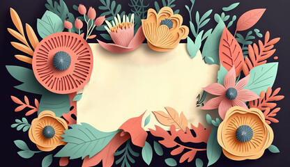 Wall Mural - Colorful Mothers Day Illustration with Hand drawing. Generative AI.