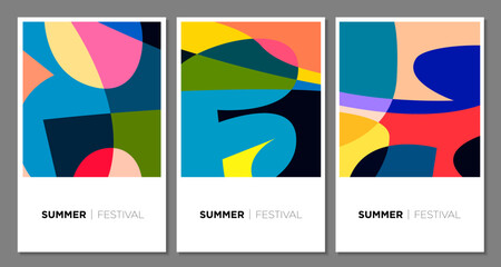 Vector colorful abstract background for summer festival 2023