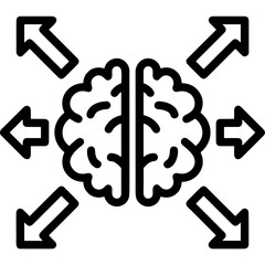 Brain idea symbol icon vector image. Illustration of the creative intelligence think design image