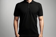 Black Polo Shirt, Clothes On Isolated White Background