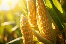 Selective Focus Of Corn Cobs In Organic
