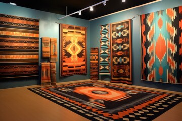 Poster - collection of unique navajo rug patterns and motifs, created with generative ai