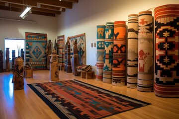 Sticker - variety of navajo rug designs displayed together, created with generative ai