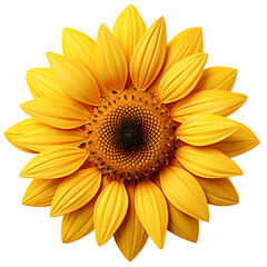 Wall Mural - top view Sunflower flower isolated on a white background , png transparent background