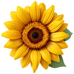 Wall Mural - top view Sunflower flower isolated on a white background , png transparent background