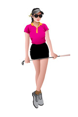 Sticker - woman with golf