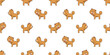 Vector cartoon cute chow chow dog seamless pattern background for design.