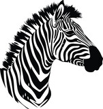 Fototapeta Konie - Zebra Logo Monochrome Design Style