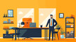 © DRN Studio - Concept vector illustration of a businessman working in an office.