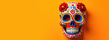 Mexican Day Of The Dead Sugar Skull. Generative AI