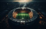 Fototapeta Sport - An aerial view of a soccer stadium. AI