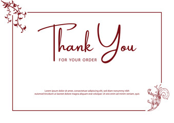 Wall Mural - Thank you Card. Thank you for your order card. compliment card. easy to editable vector file.