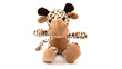 Giraffe plushie toy isolated on white background