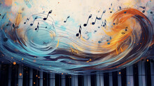 Abstract Modern Music Background Poster Whirlpool. Generative AI