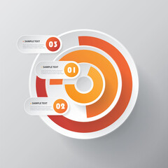 Wall Mural - colorful circular round concentric 3d shape - red, orange and brown colored visualization template, 