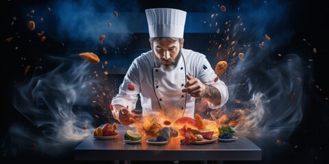 a top chef experimenting with unique flavor combinations. Created with generative AI technology.