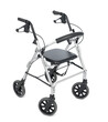 Aluminum rollator for elderly and recovering people, isolated on a transparent background png.