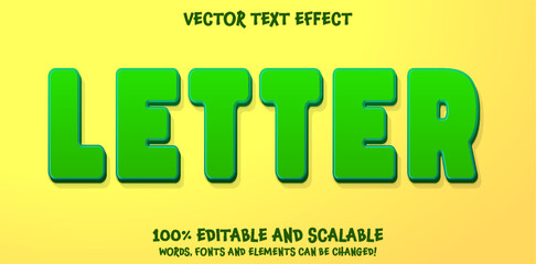 Leinwandbilder - Editable 3d grow text effect. Fancy green font style for logotype heading and title element