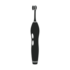 Wall Mural - Toothbrush vector black icon. Vector illustration electric brush on white background. Isolated black illustration icon of electric toothbrush .