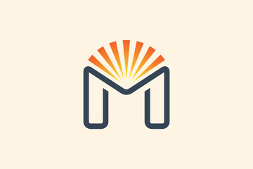 Wall Mural - letter m sunlight modern logo design vector