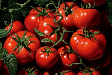 Poster - Tomatoes illustration organic. Generate Ai