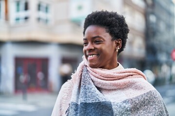 Sticker - African american woman smiling confident standing at street