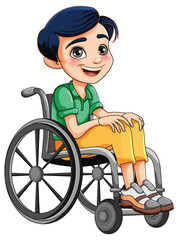 Wall Mural - Disable man sitting on wheelchair