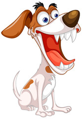 Poster - Cute playful crazy dog cartoon