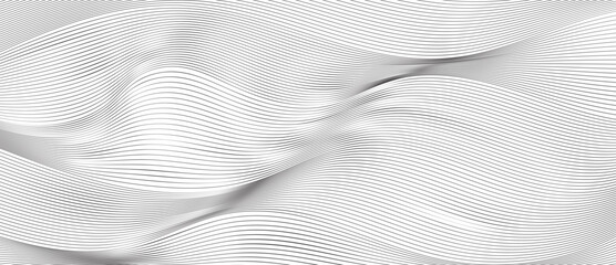 Wall Mural - black and white wavy stripes background