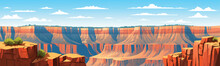 Grand Canyon Vector Simple 3d Smooth Cut And Paste Isolated Illustration