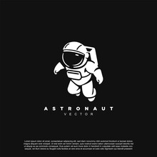 Floating Spaceman Logo Design. Astronaut Suit Logo Design Vector