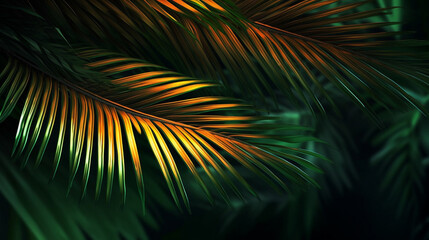 Canvas Print - palm tree leaf HD 8K wallpaper Stock Photographic Image

