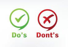 Do's And Don'ts Good And Bad Icon Check Negative Positive List True Wrong Like Anf Fail Logo