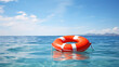 life preserver floating on sea. safety in water