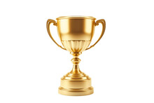 Golden Trophy Cup: Isolated On Transparent Background, Generative Ai