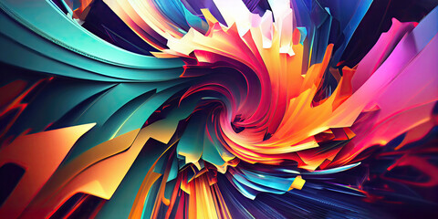 Wall Mural - Wild colorful dynamic abstract wallpaper background
