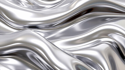 Aufkleber - Easy-to-Find Silver and Black Abstract Background with Wavy Lines Generated by AI